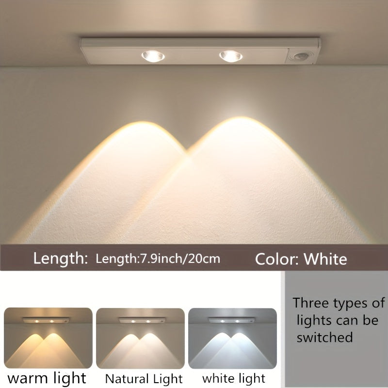 LED Motion Sensor Strip Light Wireless Rechargeable Cabinet Lighting