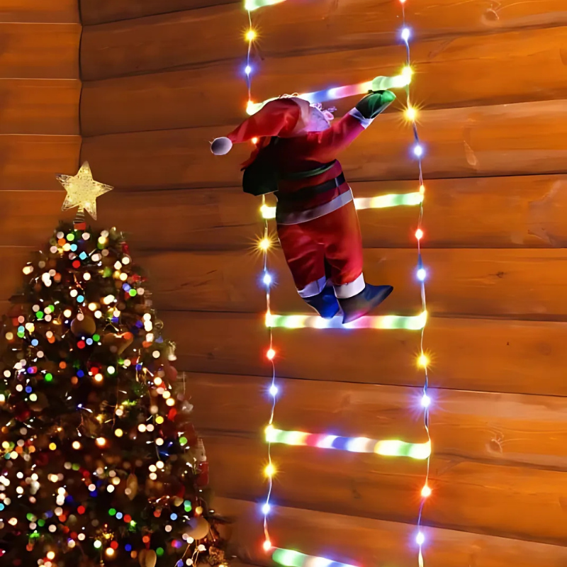 Christmas Climbing Santa Light Decoration with LED Illumination