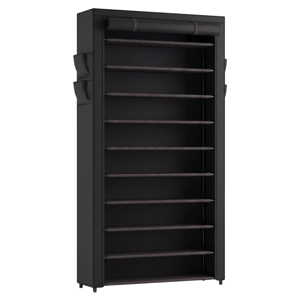 10 Tier Shoe Storage Rack with Dust Cover for Closets and Entryways