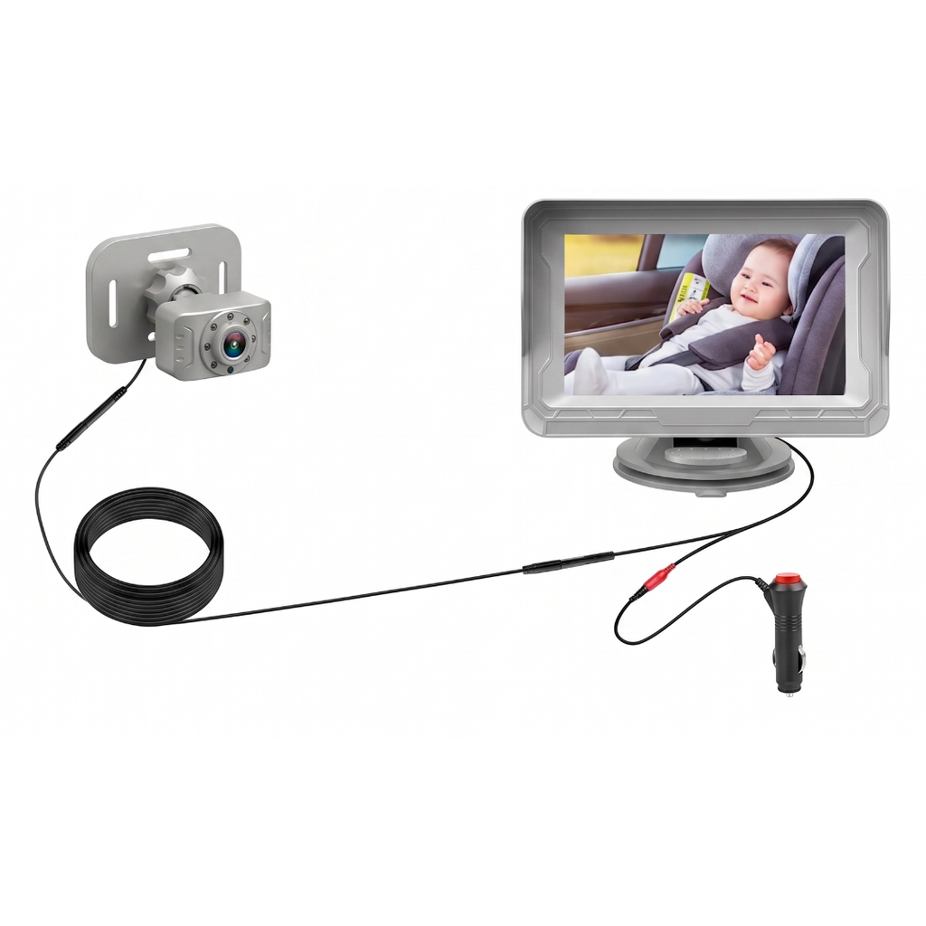 1080P Baby Car Camera System With 4.5 Inch LCD Dashboard Monitor