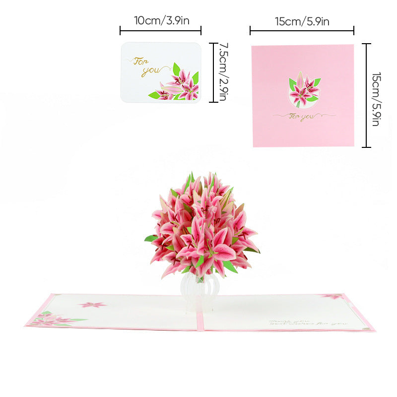 3D Floral Pop-Up Greeting Card – Mother's Day Gift
