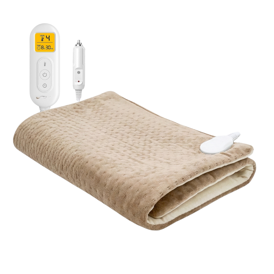 12V/24V Car Electric Heated Blanket with 4 Heat Settings and Timer