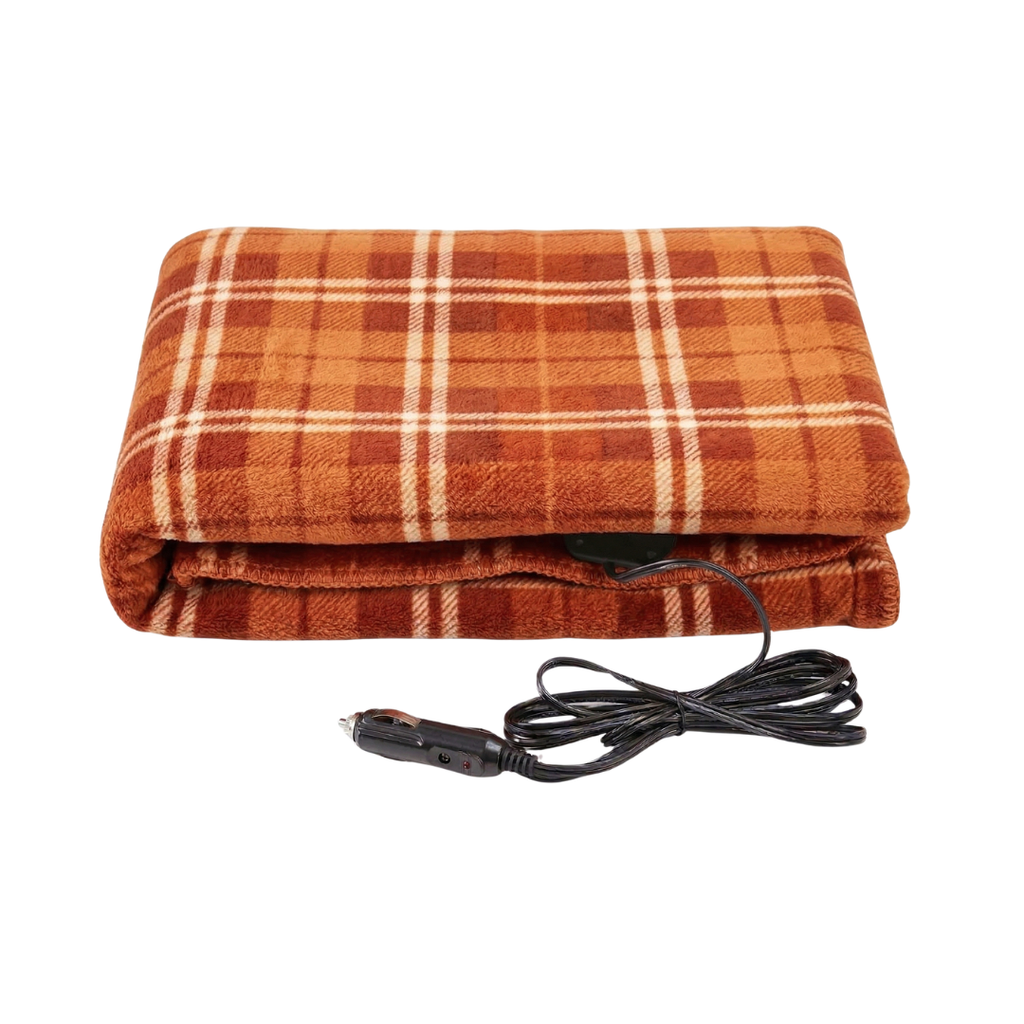 12V Heated Car Blanket Portable Fleece Travel Throw for Vehicles