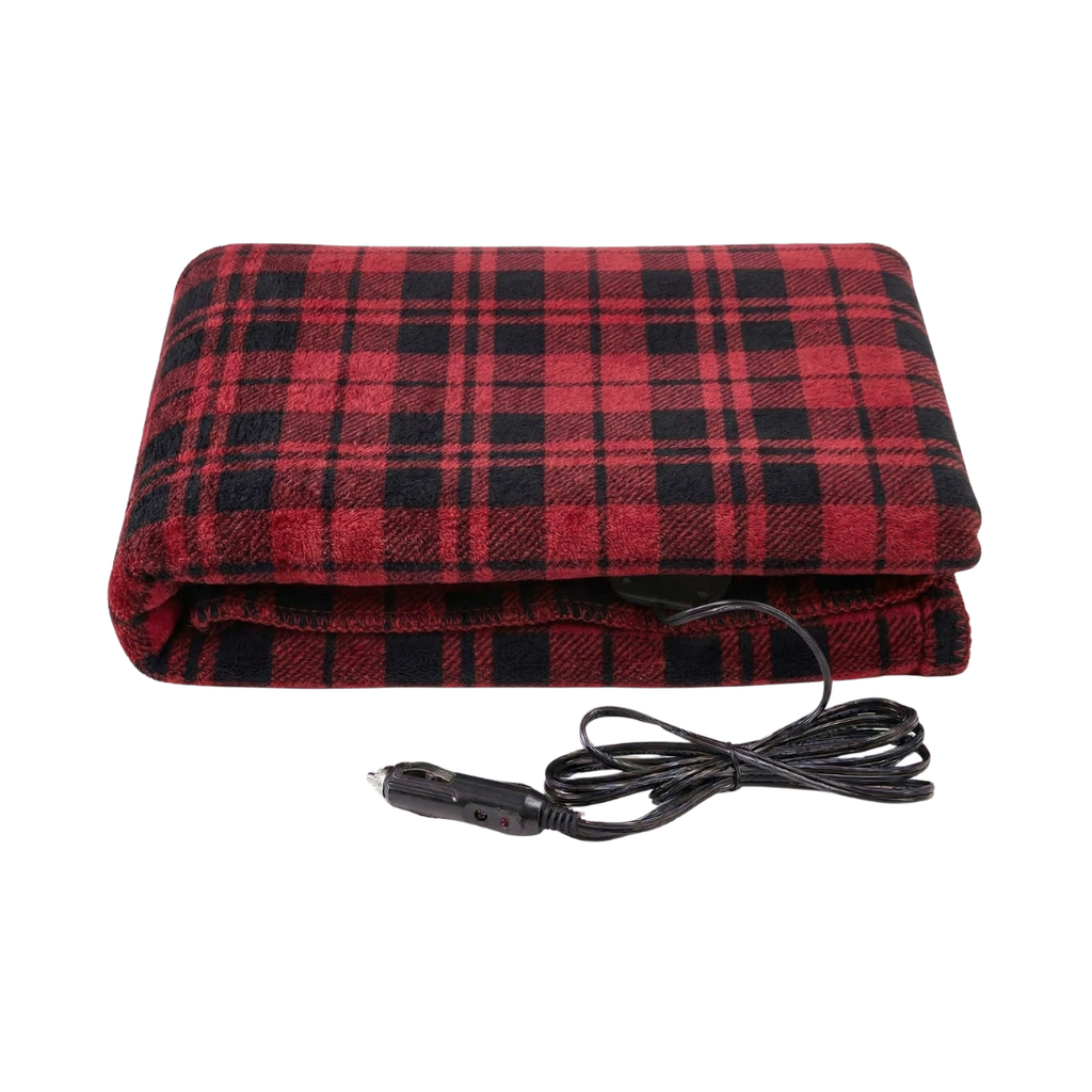 12V Heated Car Blanket Portable Fleece Travel Throw for Vehicles