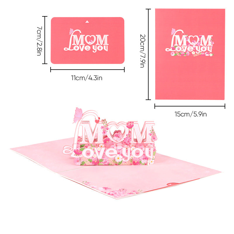 3D Floral Pop-Up Greeting Card – Mother's Day Gift