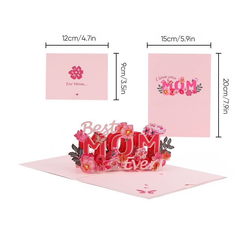 3D Floral Pop-Up Greeting Card – Mother's Day Gift