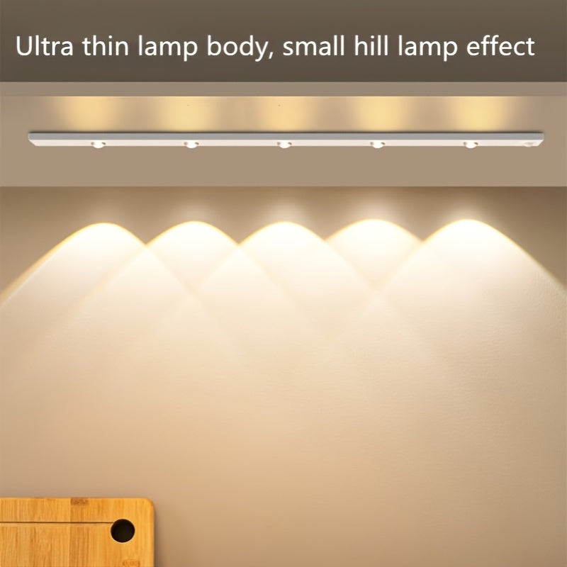 LED Motion Sensor Strip Light Wireless Rechargeable Cabinet Lighting