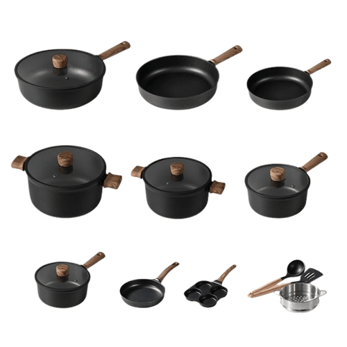 17-Piece Nonstick Cookware Set with Lids, Aluminum & Titanium