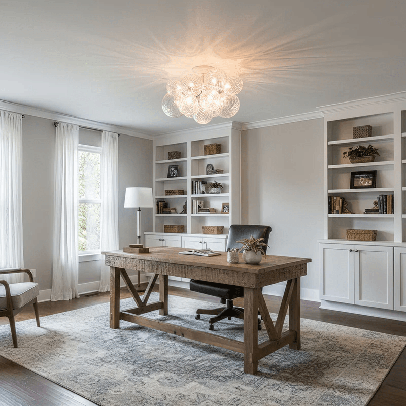 Orb Cluster Ceiling Light with Sculptural Frame