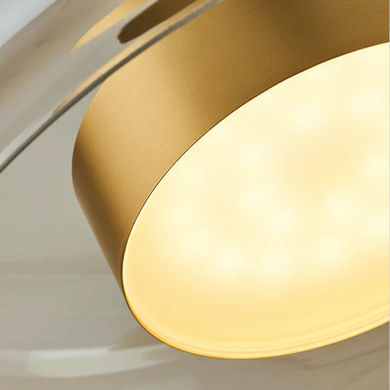 Contemporary Glass Pendant Light Adjustable Hanging Ceiling Light