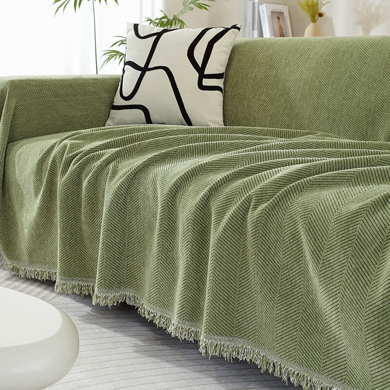 Sofa Throw Cover Patterned Design With Tassel Finish