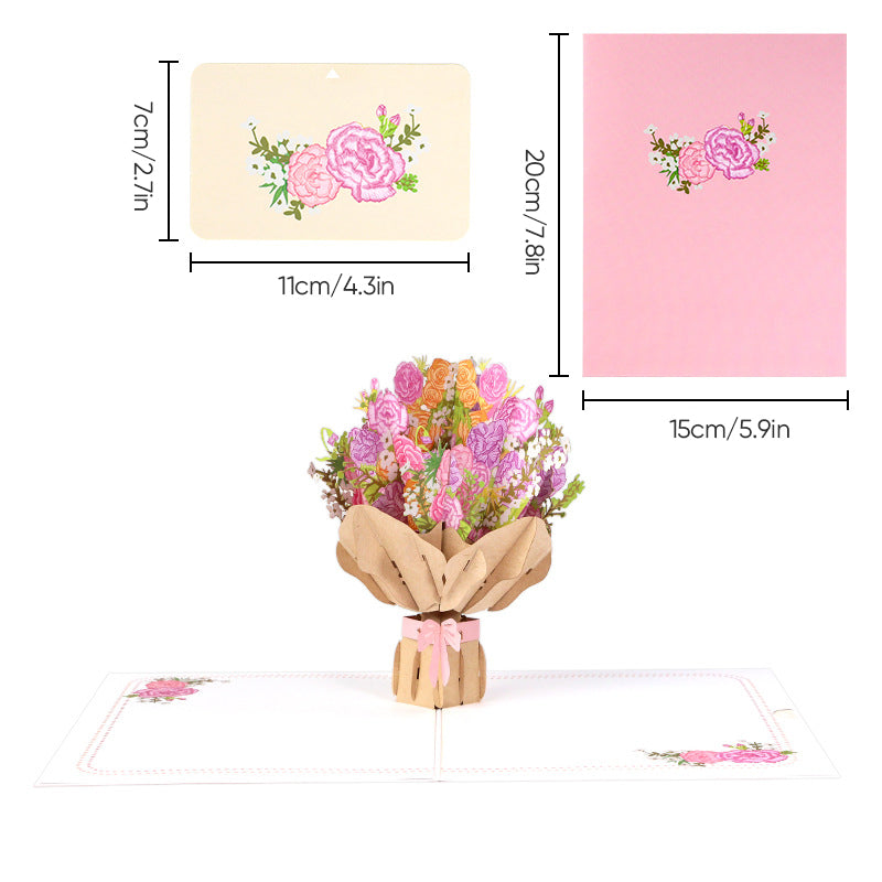3D Floral Pop-Up Greeting Card – Mother's Day Gift
