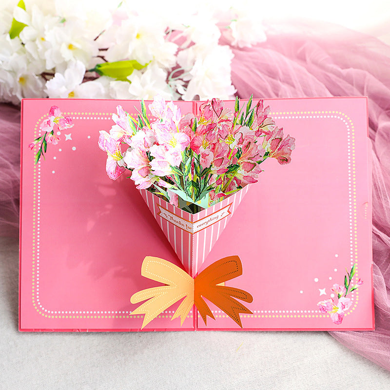 3D Pop-Up Mother’s Day Gift Card – Pink Floral Design