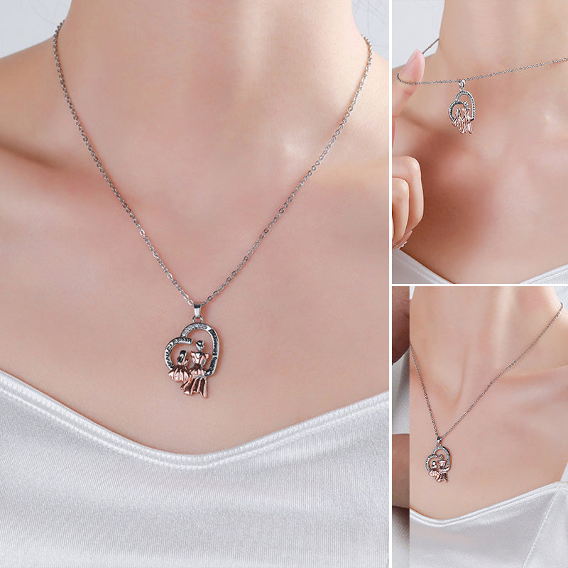 Mother Daughter Heart Pendant Necklace A Mother's Day Gift