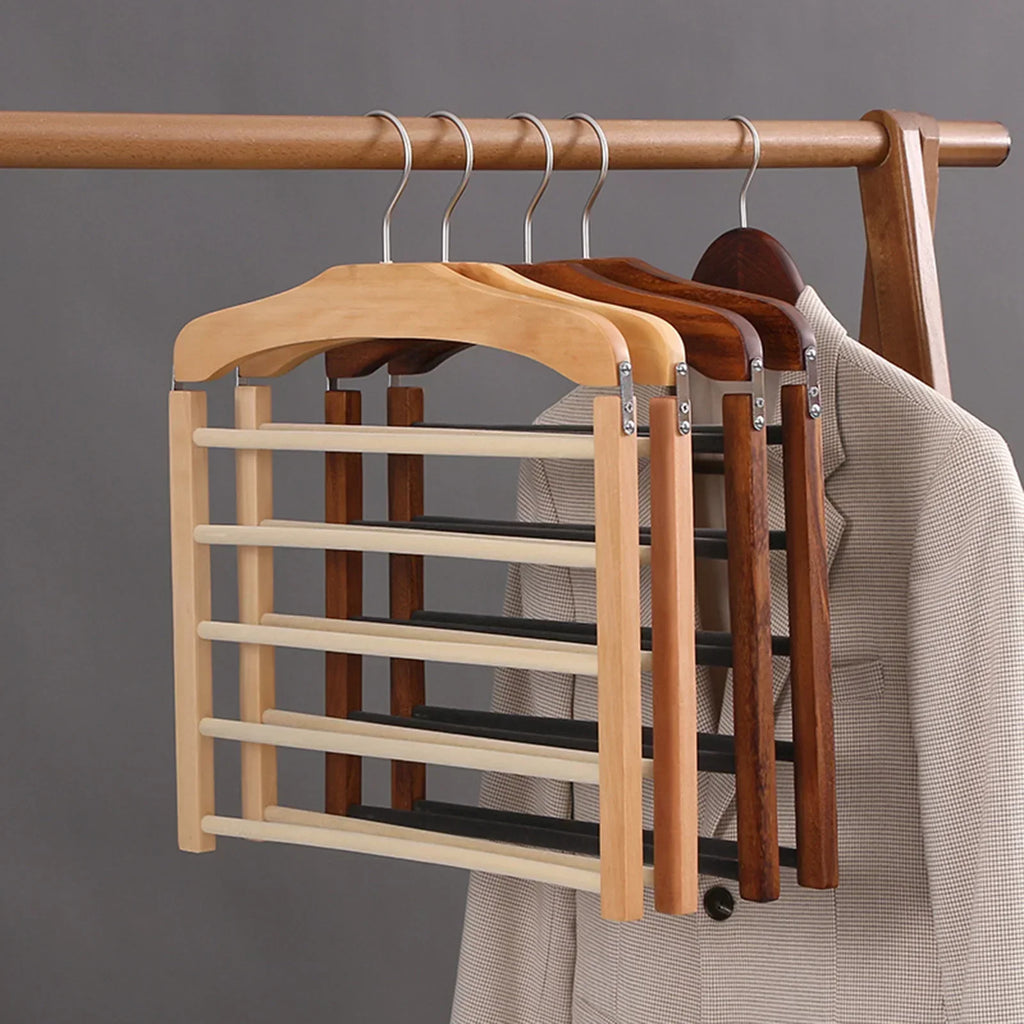Wardrobe Trouser Hanger Tiered Multi-Bar Clothing Organiser
