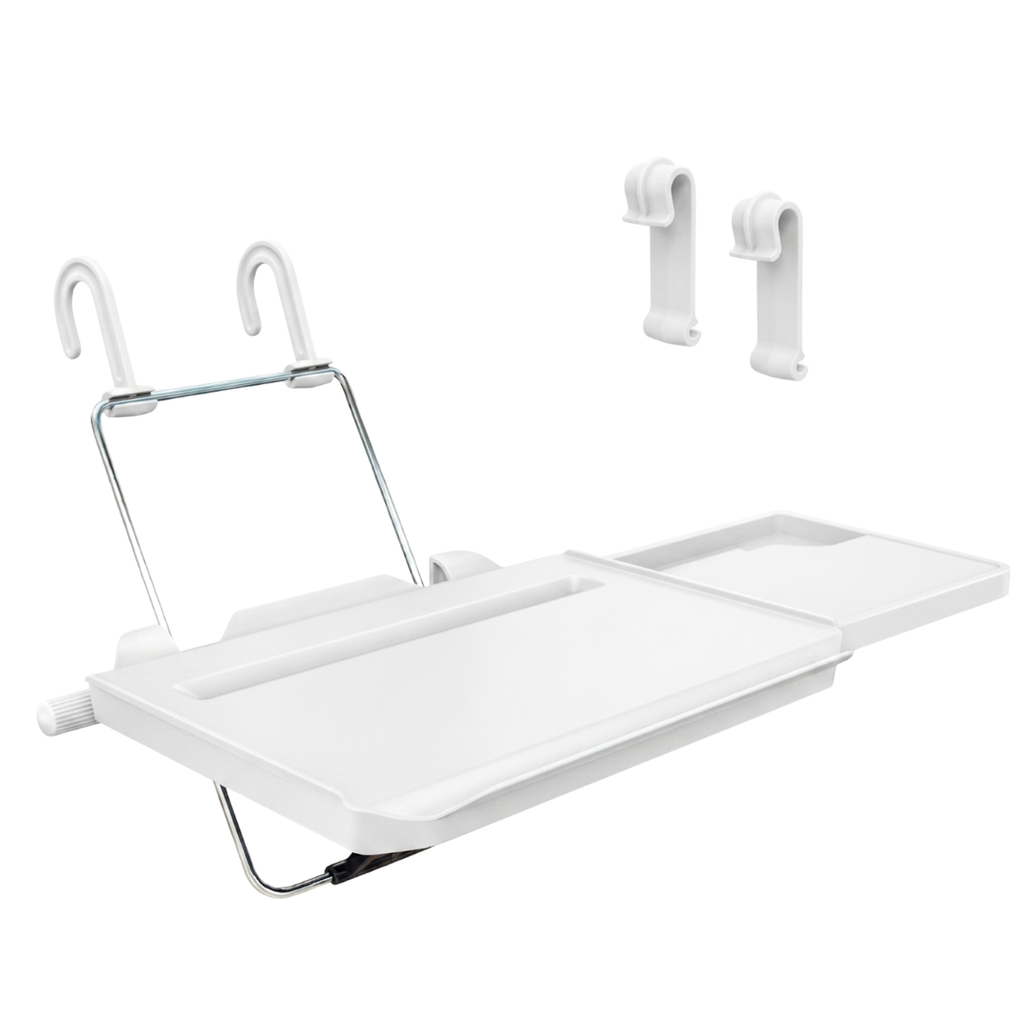 2-in-1 Car Steering Wheel & Headrest Tray for Food, Drink, and Laptop