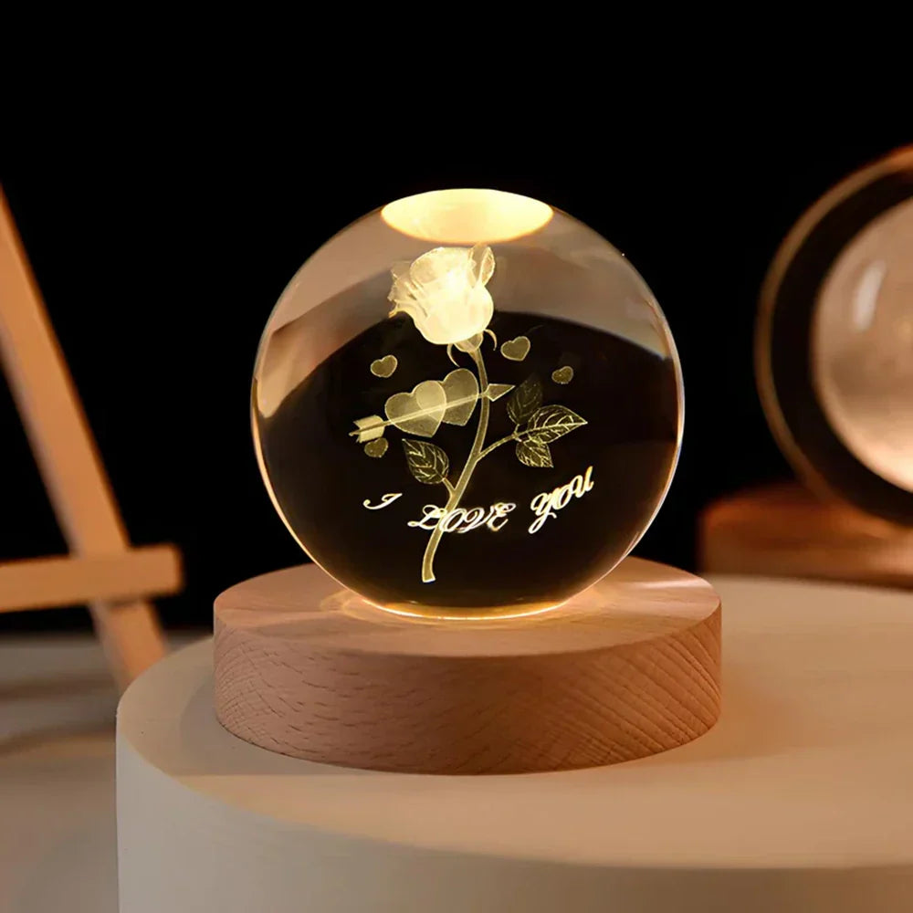 LED Planet Sphere Night Light USB Powered Ambient Lamp