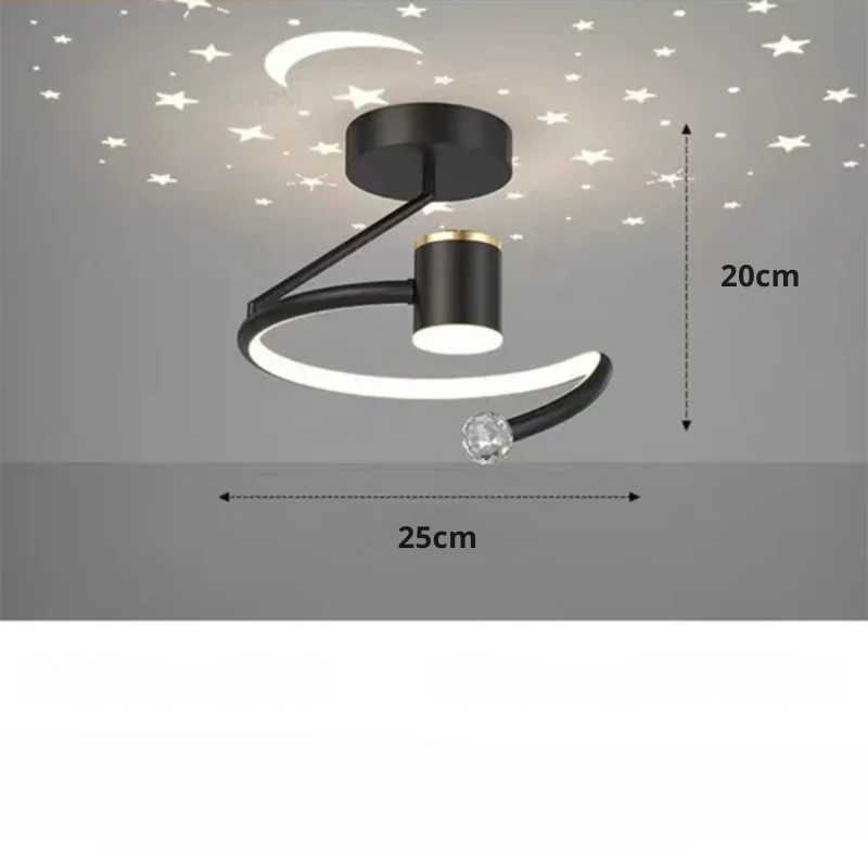 LED Ceiling Light with Star Effect Dimmable Modern Bedroom Lamp
