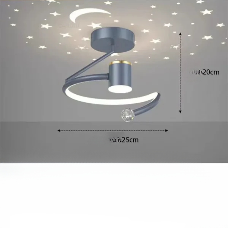 LED Ceiling Light with Star Effect Dimmable Modern Bedroom Lamp