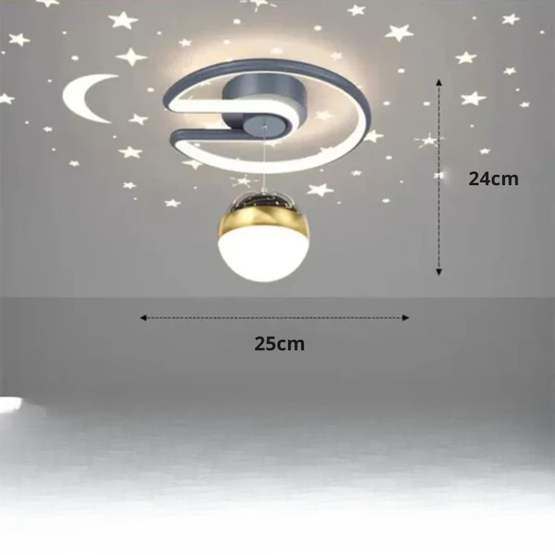 LED Ceiling Light with Star Effect Dimmable Modern Bedroom Lamp