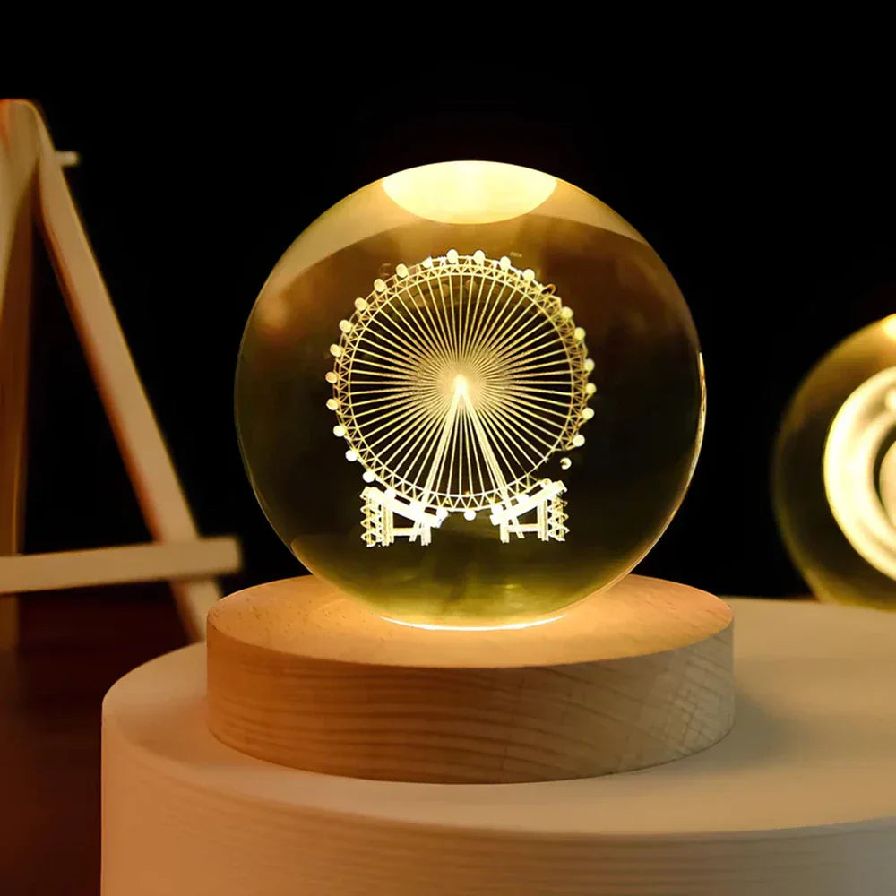 LED Planet Sphere Night Light USB Powered Ambient Lamp