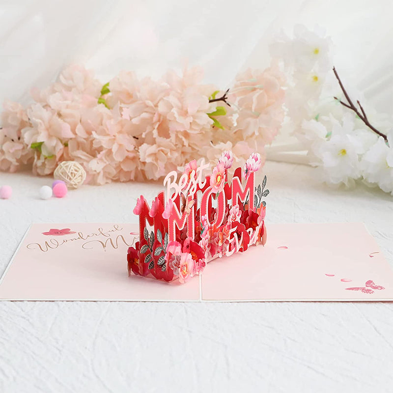 3D Floral Pop-Up Greeting Card – Mother's Day Gift
