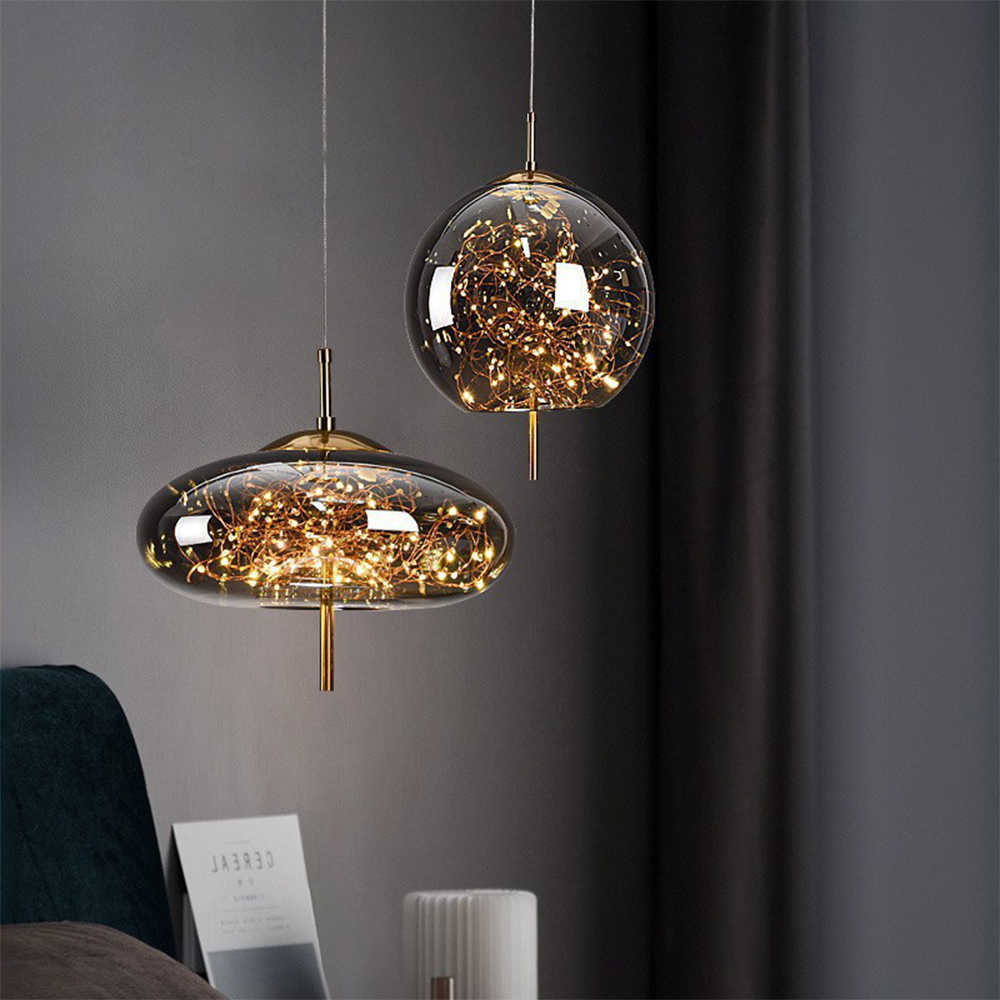 Modern LED Pendant Light Decorative Glass Indoor Ceiling Lighting