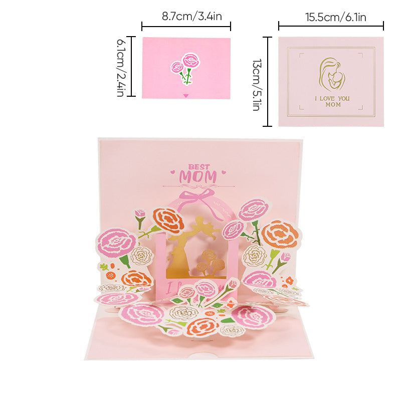 3D Floral Pop-Up Greeting Card – Mother's Day Gift