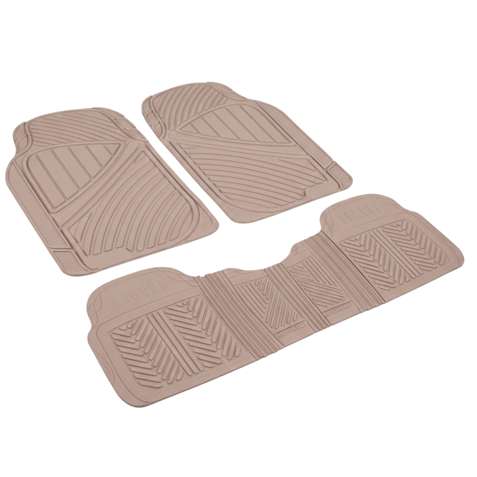 3 Piece Car Floor Mats Rubber Trim to Fit Front and Rear Set