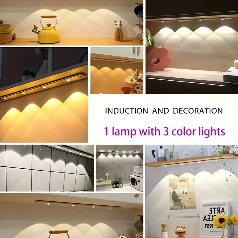 LED Motion Sensor Strip Light Wireless Rechargeable Cabinet Lighting