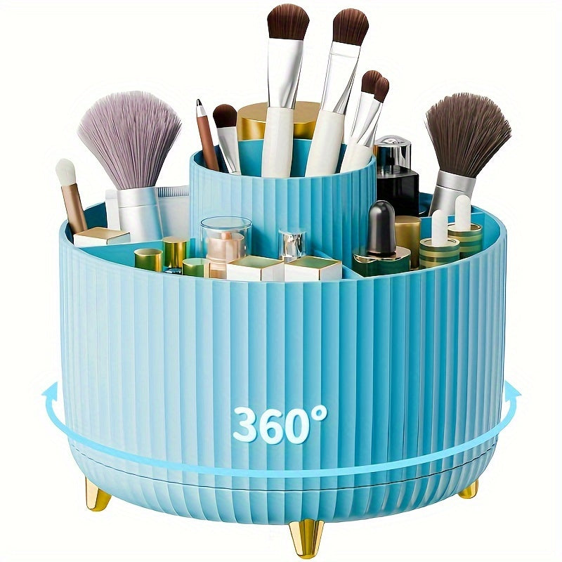 Rotating Makeup Organizer 5 Compartment Vanity Storage