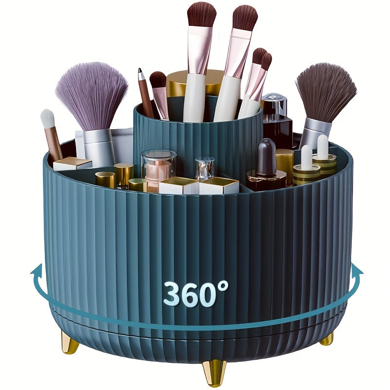 Rotating Makeup Organizer 5 Compartment Vanity Storage