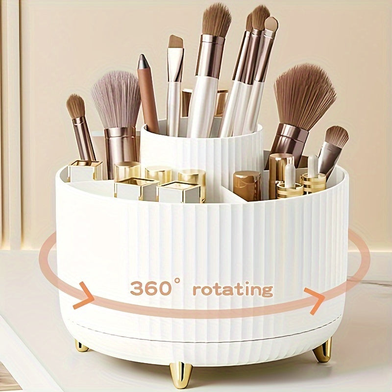 Rotating Makeup Organizer 5 Compartment Vanity Storage