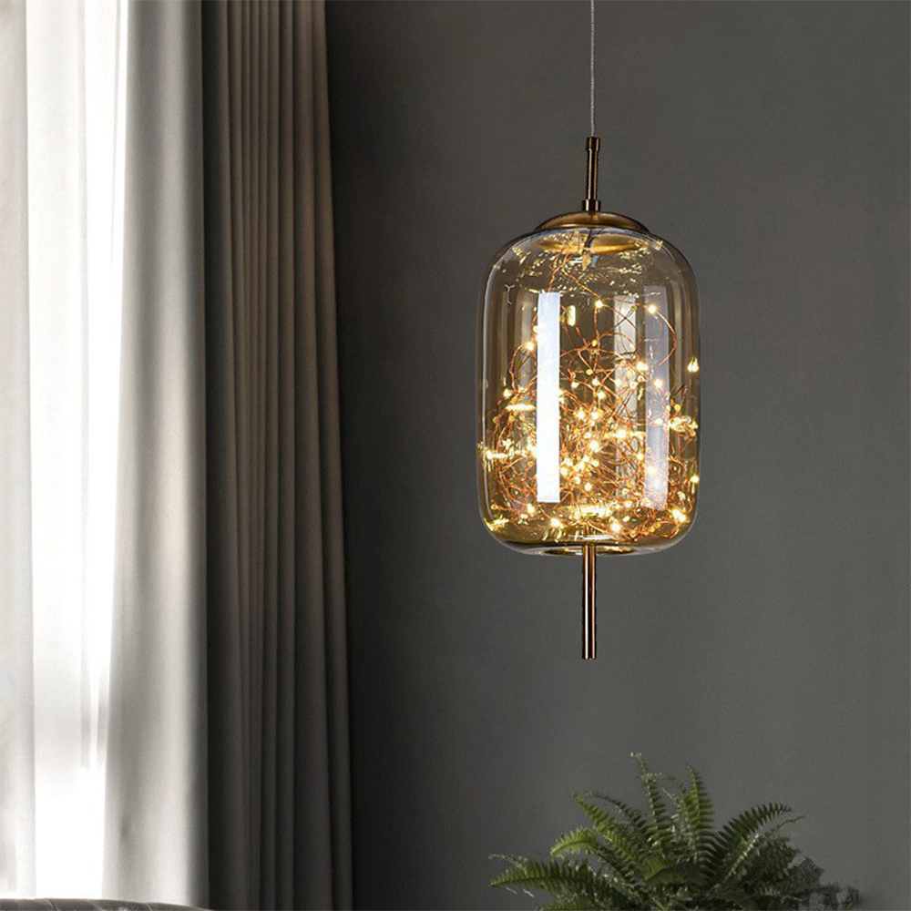 Modern LED Pendant Light Decorative Glass Indoor Ceiling Lighting