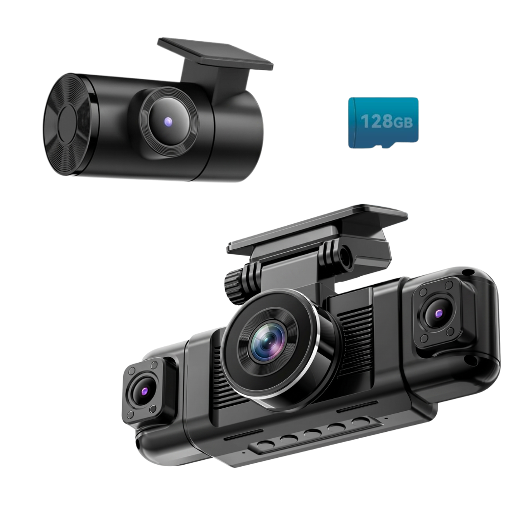 4-Channel Windshield Dash Cam with Multi-View 1080P Video Capture