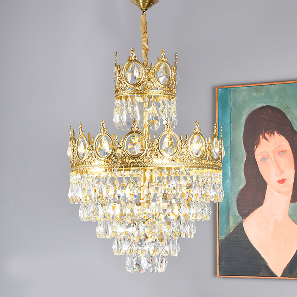 Aurelia Brass Crystal Chandelier