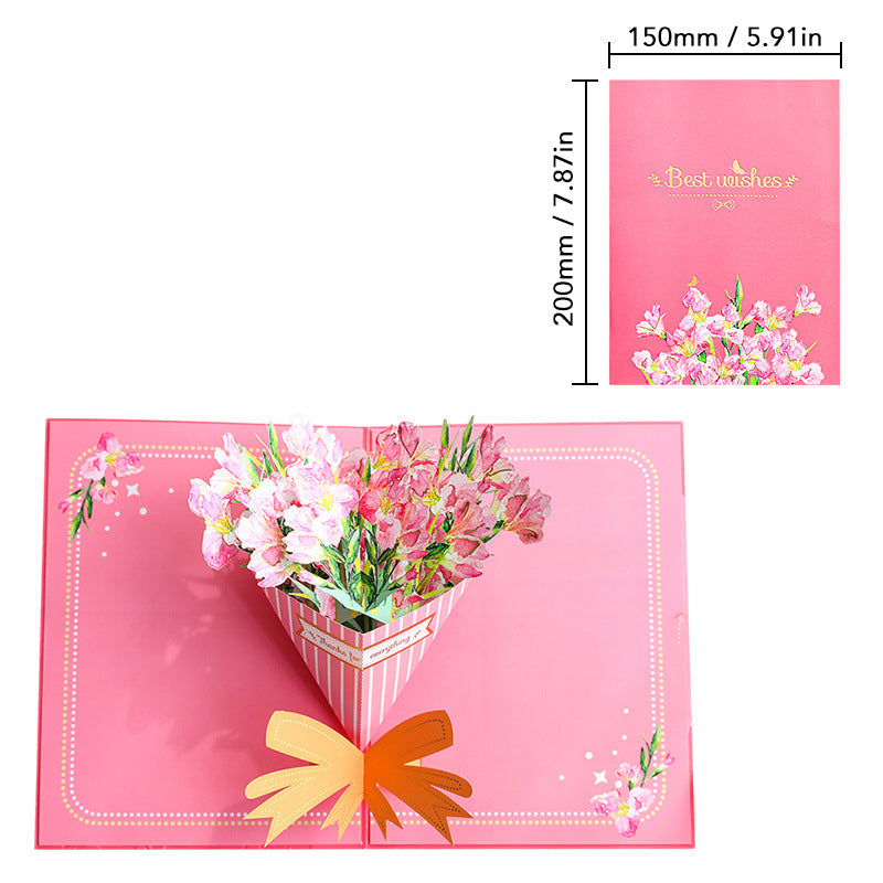 3D Pop-Up Mother’s Day Gift Card – Pink Floral Design