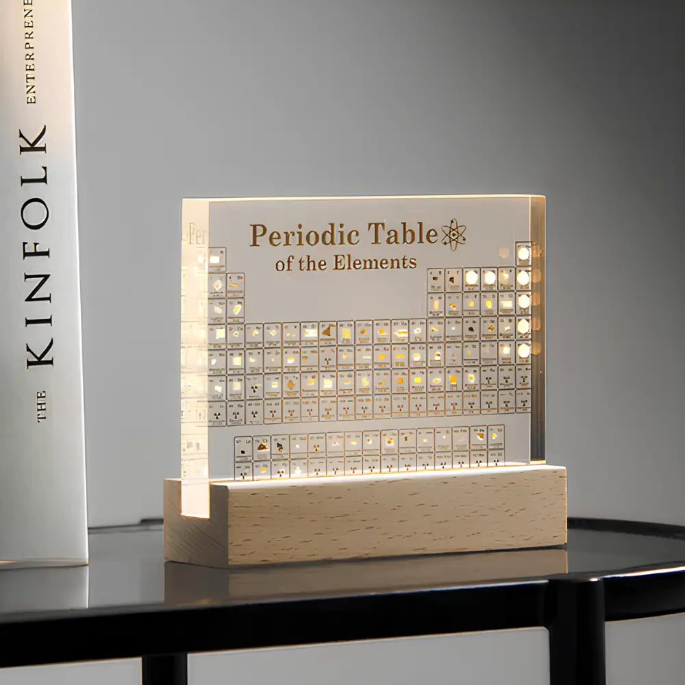 Light-Up Periodic Table with Authentic Element Samples