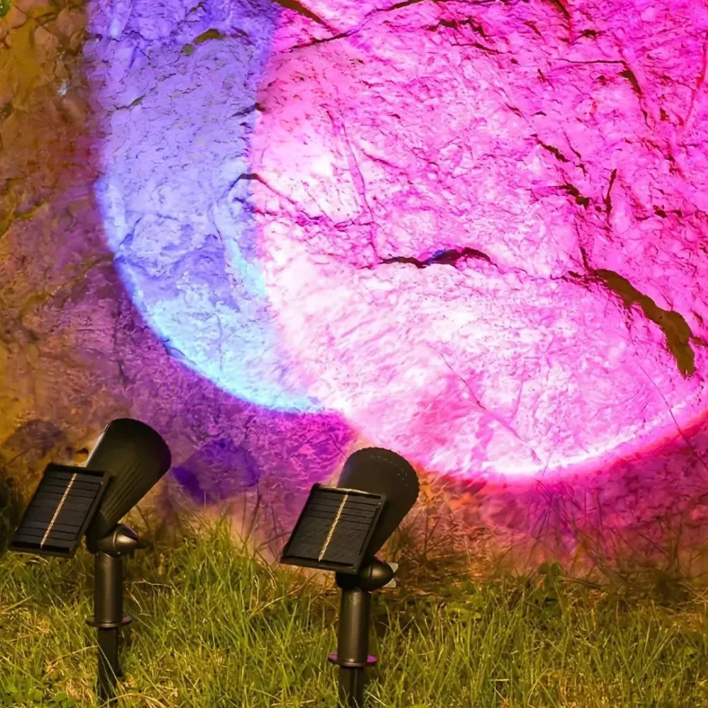 Adjustable Solar Outdoor Spotlight Multi-Colour Garden Light