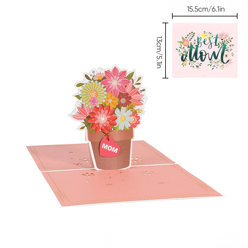 3D Floral Pop-Up Greeting Card – Mother's Day Gift