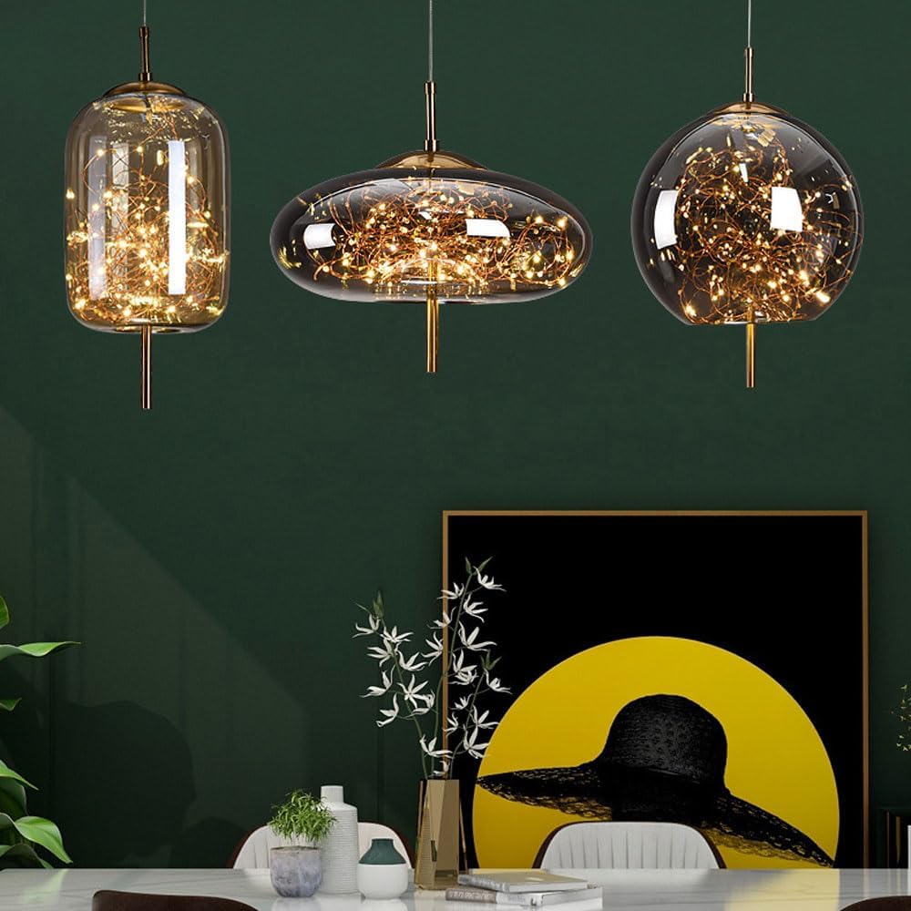 Modern LED Pendant Light Decorative Glass Indoor Ceiling Lighting