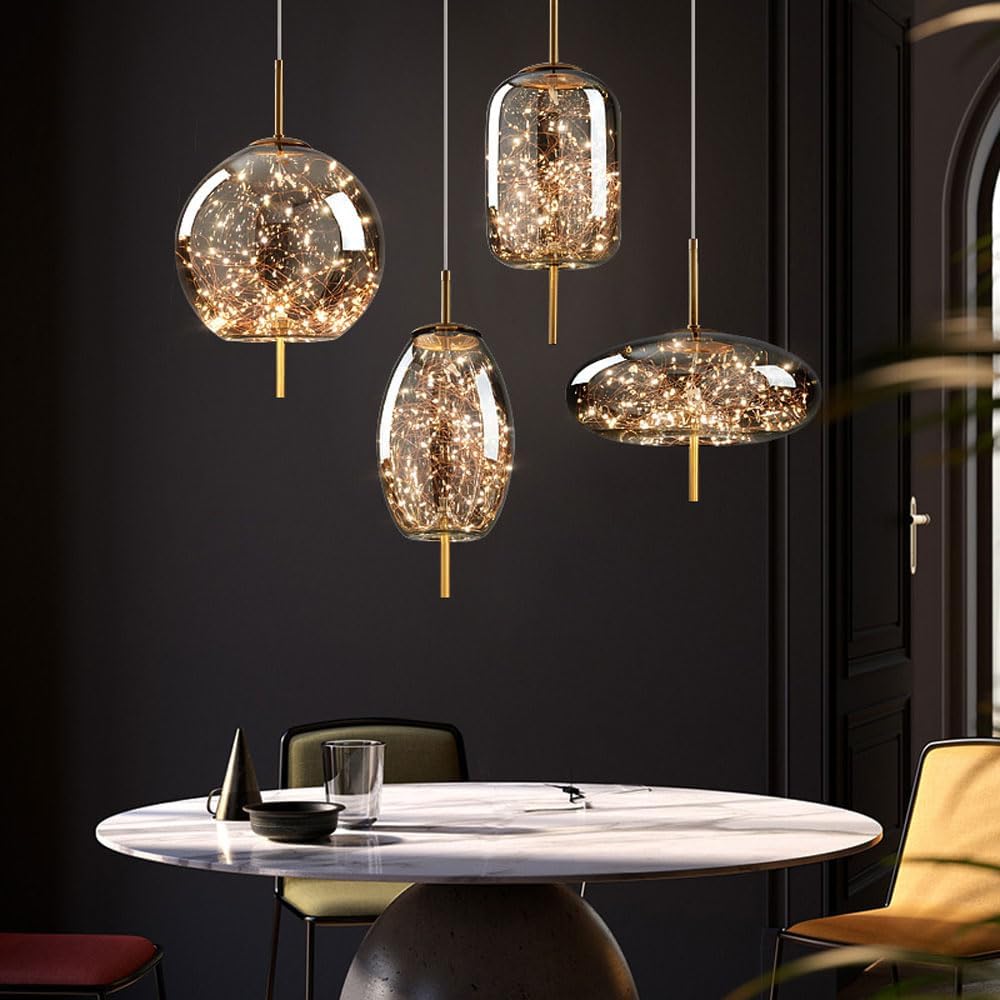 Modern LED Pendant Light Decorative Glass Indoor Ceiling Lighting