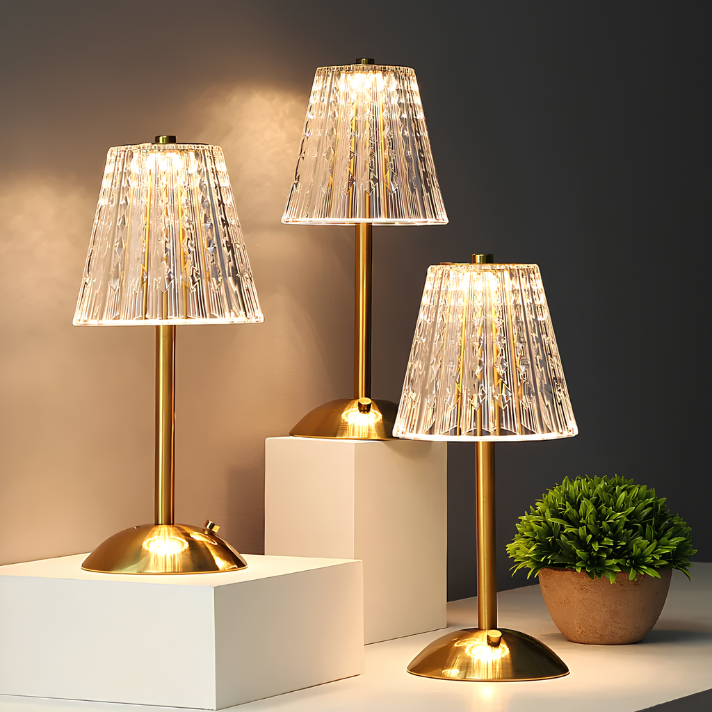 Rechargeable Crystal Touch Table Lamp Portable LED Mood Light