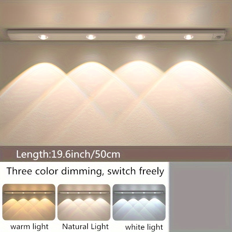 LED Motion Sensor Strip Light Wireless Rechargeable Cabinet Lighting