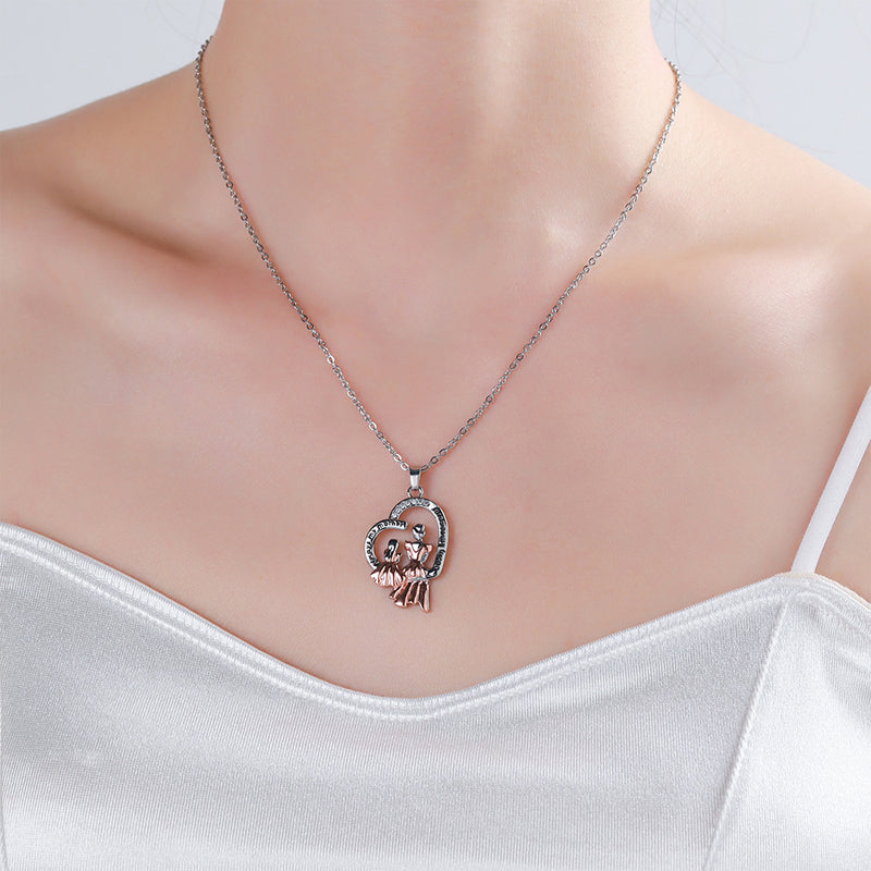 Mother Daughter Heart Pendant Necklace A Mother's Day Gift