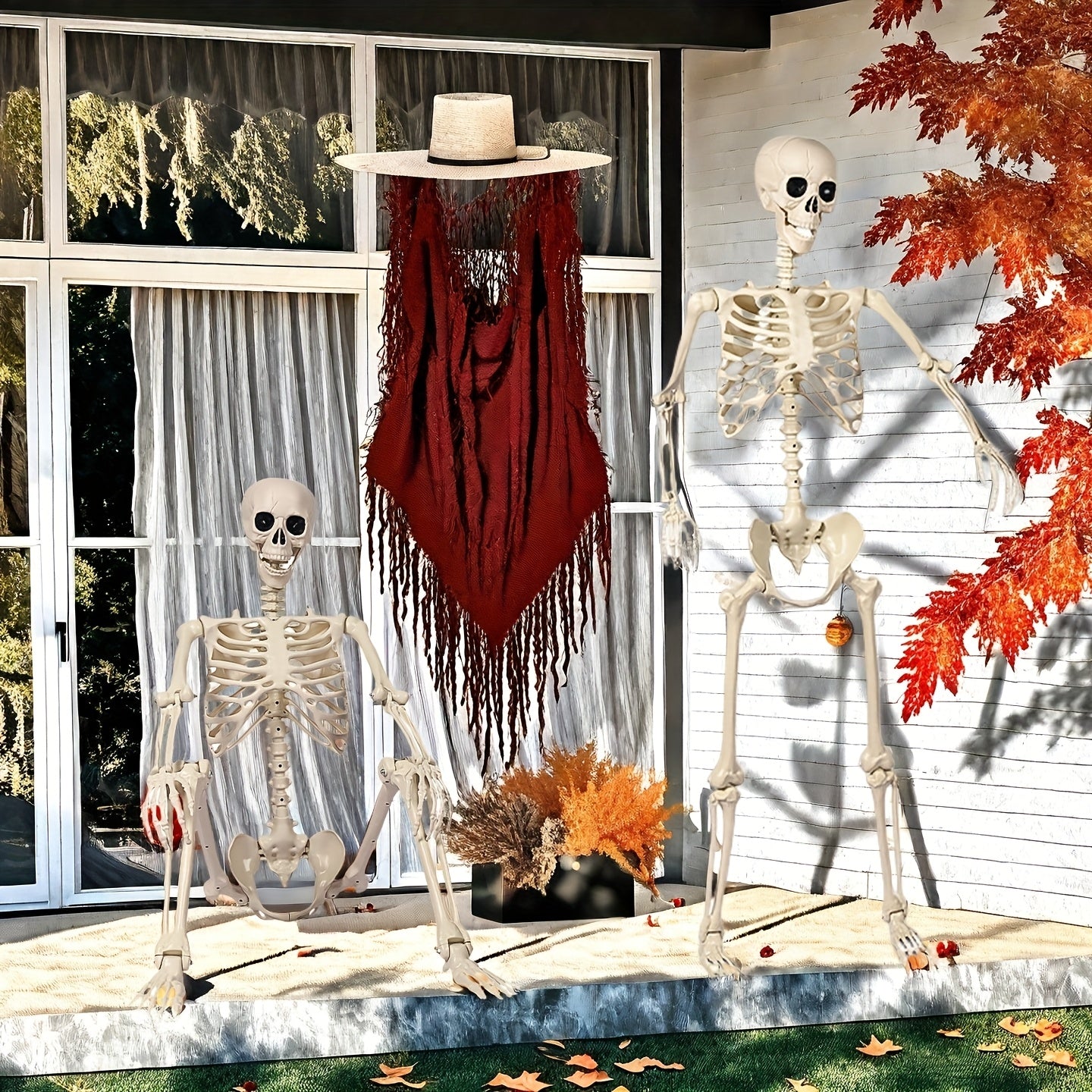 Outdoor Halloween Skeleton Decoration 5.5 ft Freestanding Figure
