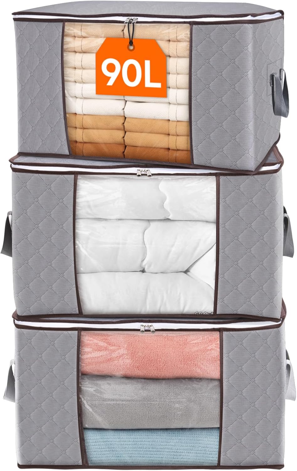 Foldable Clothes Organizers Boxes Zip Closure Storage Solution