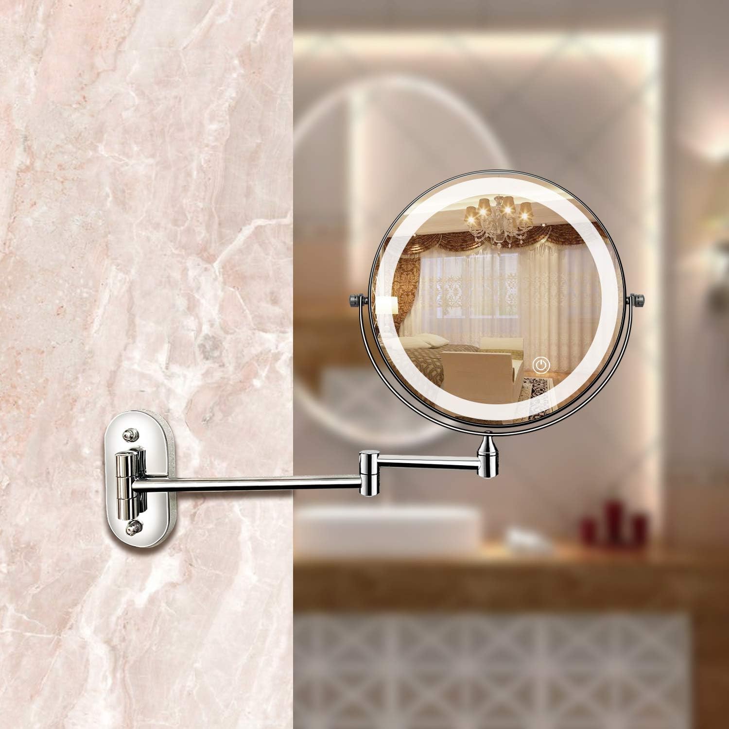 Rechargeable LED Vanity Mirror with Adjustable Light