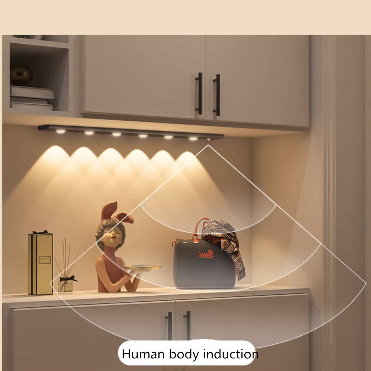 LED Motion Sensor Strip Light Wireless Rechargeable Cabinet Lighting