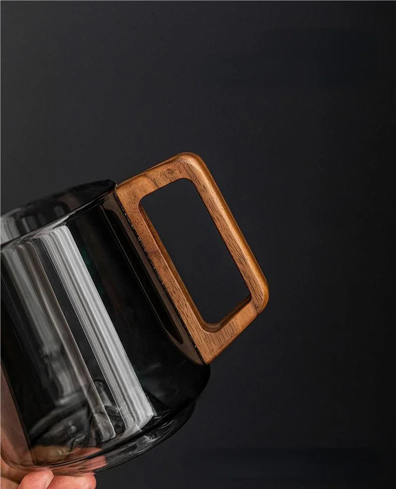 Contemporary Coffee Mug Sleek Clear Design with Handle